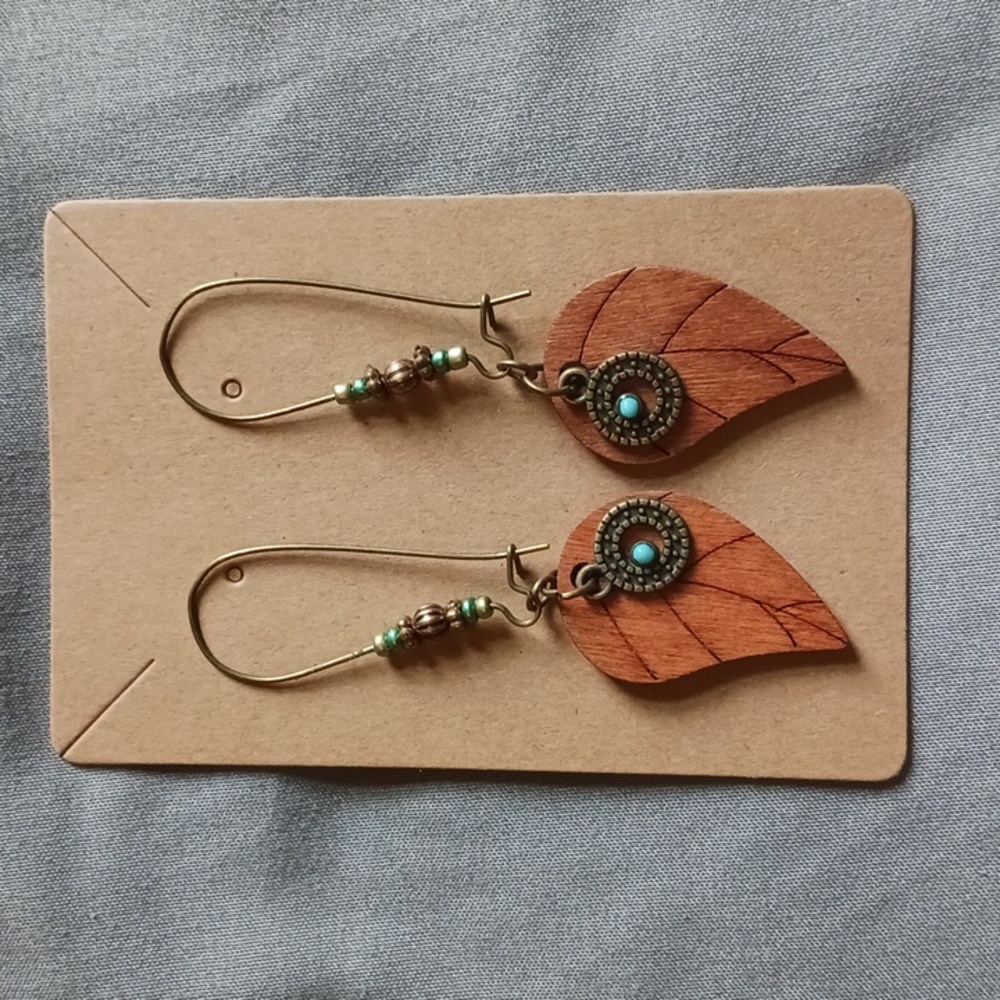 New Boho Style Drop Leaf Dangle Fashion Earrings